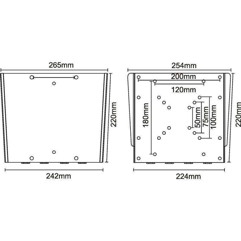 InLine Muurbeugel voor Flatscreen 43-107cm 17-42 max 30kg