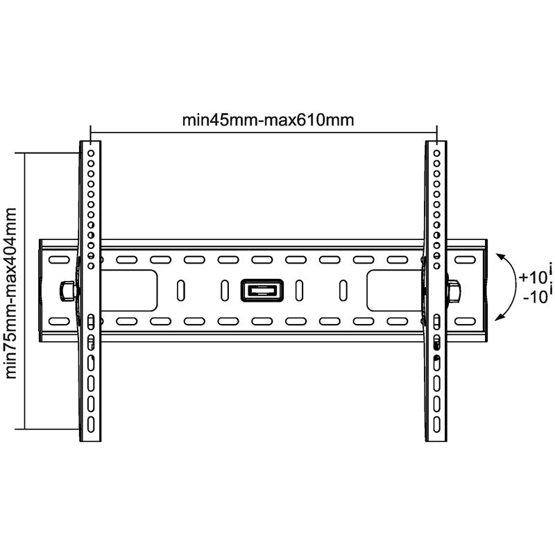 InLine Muurbeugel voor TFT LCD LED Plasma 81-178cm 32-70 max 75kg