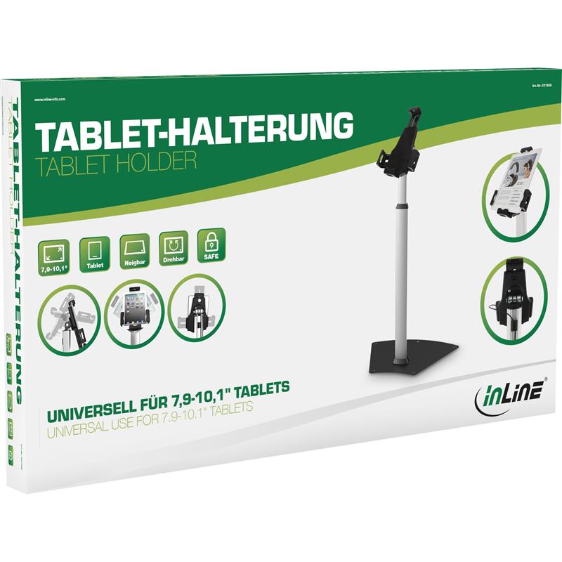 InLine Tablet Holder Aluminum lockable universal use for 7 9 - 10 1