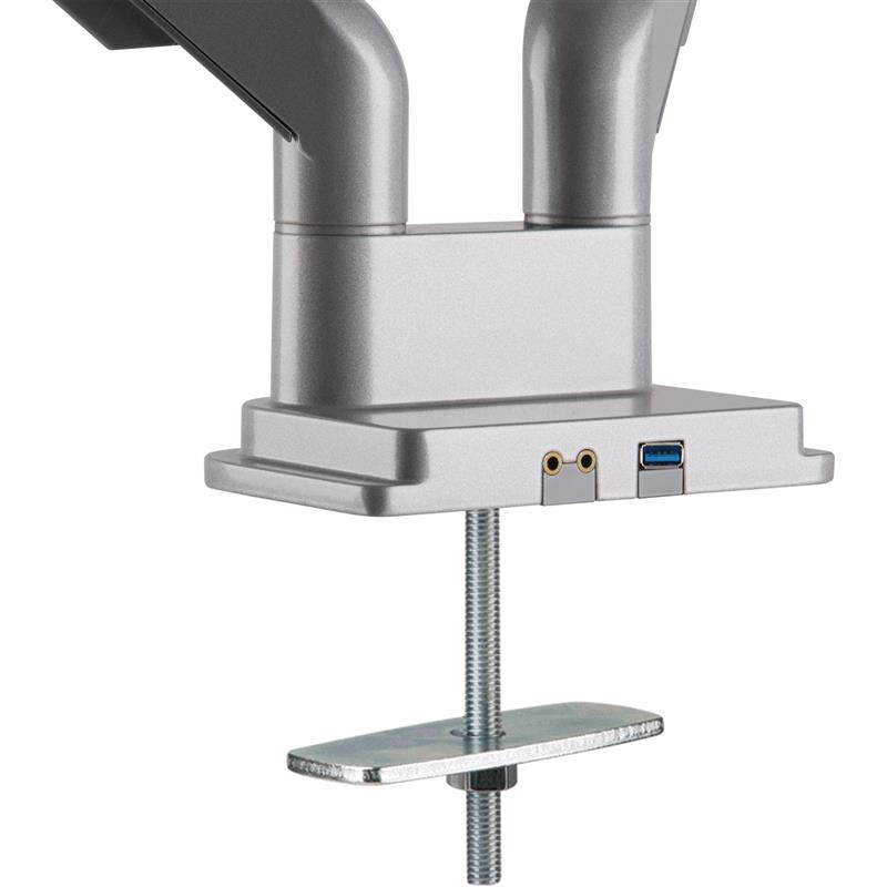 InLine Desktop mount with lifter and USB 3 0 movable for two Displays up to 81cm 32 max 9kg