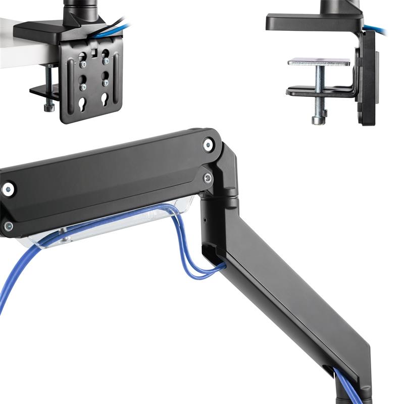 InLine Desktop mount with lifter and USB 3 0 movable for 3 Displays up to 27 max 3x6kg