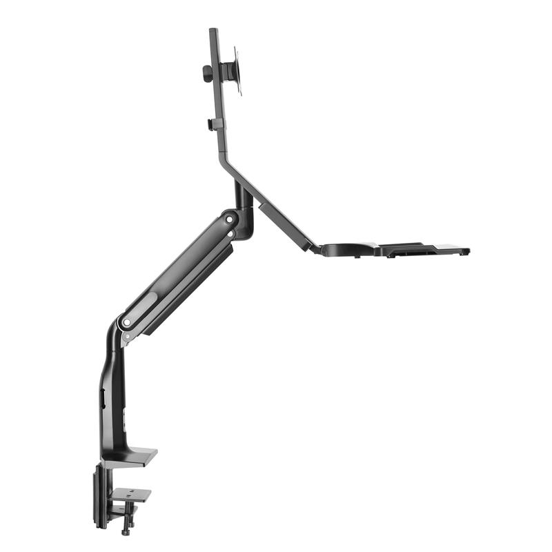 InLine Workstation desk mount with lift and USB 3 0 movable for keyboard mouse and monitor up to 81cm 32 max 9kg