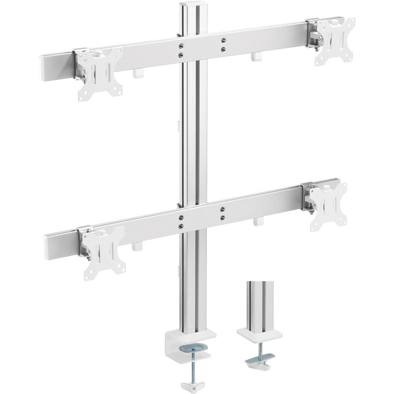 InLine Aluminium monitor desk mount for 4 monitors up to 32 8kg