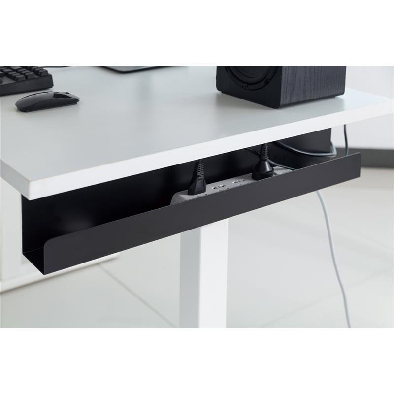 InLine cable management system for under-table mounting black