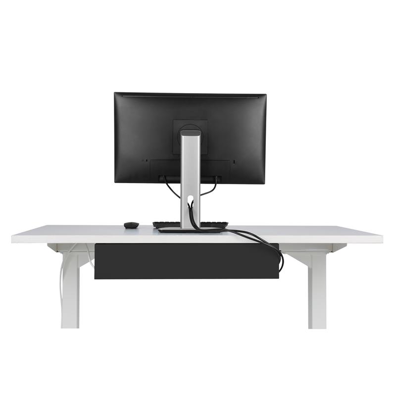 InLine cable management system for under-table mounting white