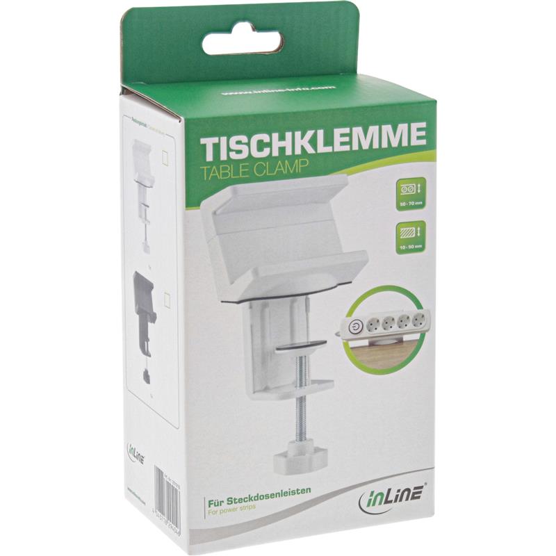 InLine Table clamp for socket strip black