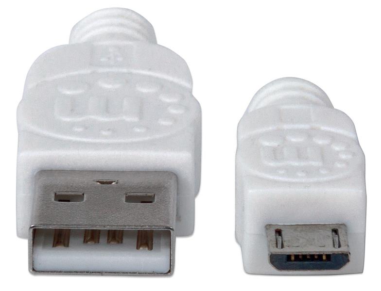 USB 2 0 Device Cable A Male Micro-B Male 1 m 3 ft White