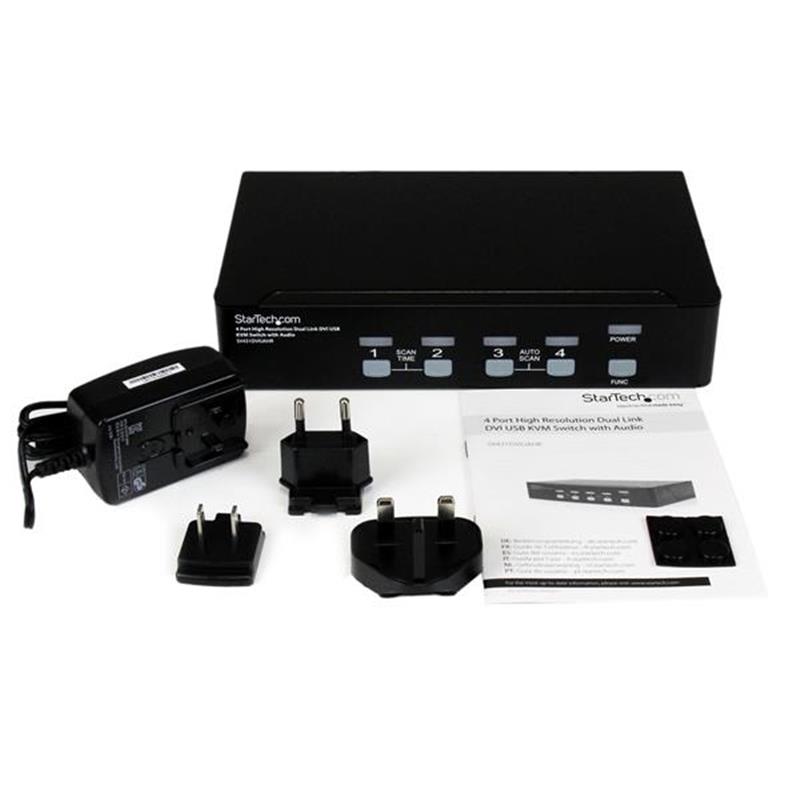 StarTech.com 4-poort Hoge-Resolutie USB DVI Dual-Link KVM-switch met Audio