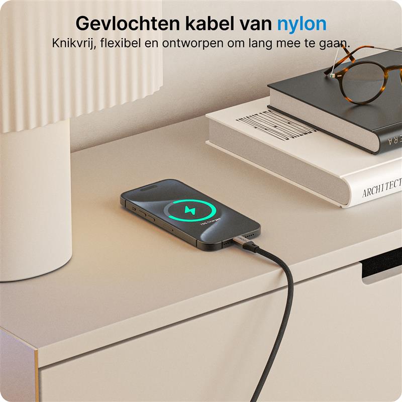 Voomy Connect C40 - 240W USB C kabel - 20 Gbps - 8K Ultra HD - 1.8 Meter