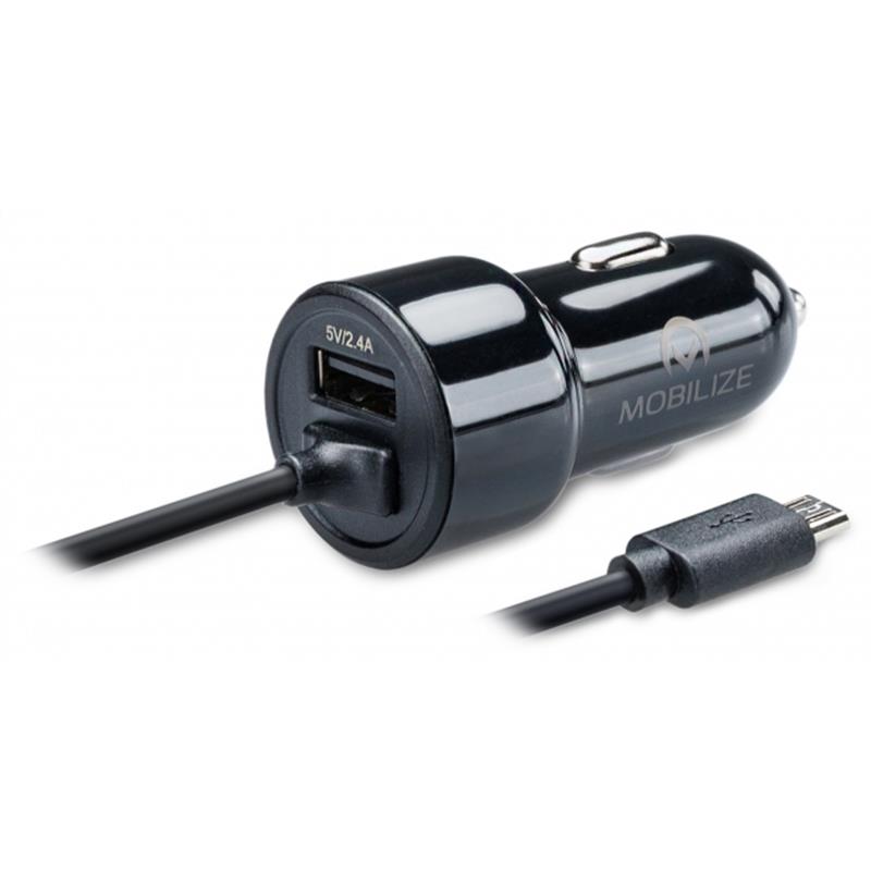 Mobilize Car Charger USB Micro USB 24W 1m Black