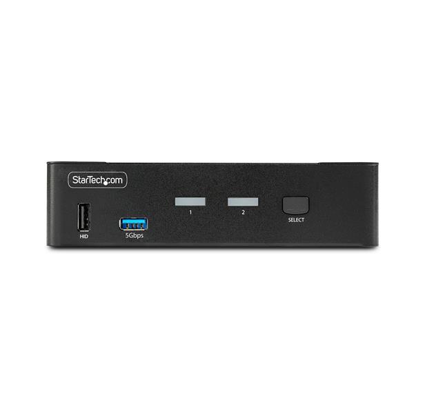 StarTech.com 2-Port DisplayPort KVM Switch, 8K 60Hz / 4K 144Hz, Single Display, DP 1.4, 2x USB 3.0 Ports, 4x USB 2.0 HID Ports, Drukknop & Hotkey Scha