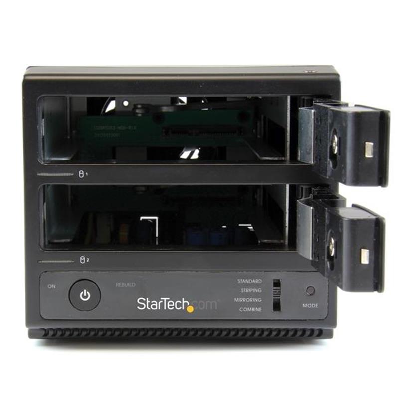 StarTech.com USB 3.0 / eSATA trayless 3,5 inch SATA III harde-schijfbehuizing met dubbele bay en UASP SATA 6 Gbps Hot-Swap HDD-behuizing met 2 bays