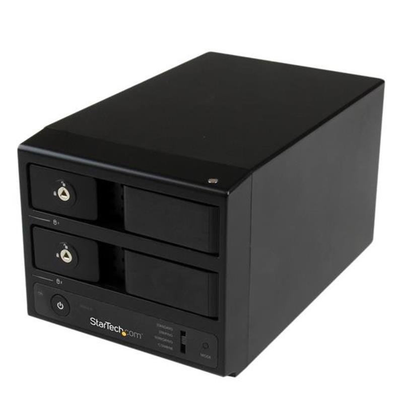 StarTech.com USB 3.0 / eSATA trayless 3,5 inch SATA III harde-schijfbehuizing met dubbele bay en UASP SATA 6 Gbps Hot-Swap HDD-behuizing met 2 bays