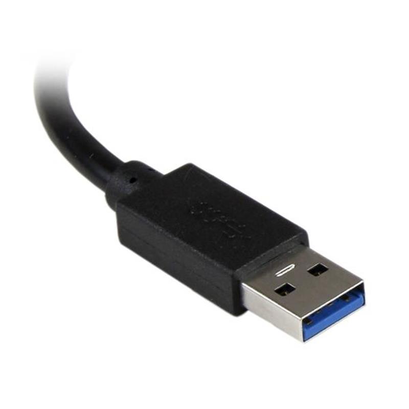 StarTech.com 3-poorts draagbare USB 3.0-hub plus Gigabit Ethernet aluminium met geintegreerde kabel