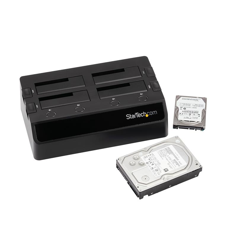 StarTech.com USB 3.0 naar SATA 6 Gbps hard drive docking station met 4 bays, UASP & dubbele ventilatoren 2,5/3,5 inch SSD / HDD dock