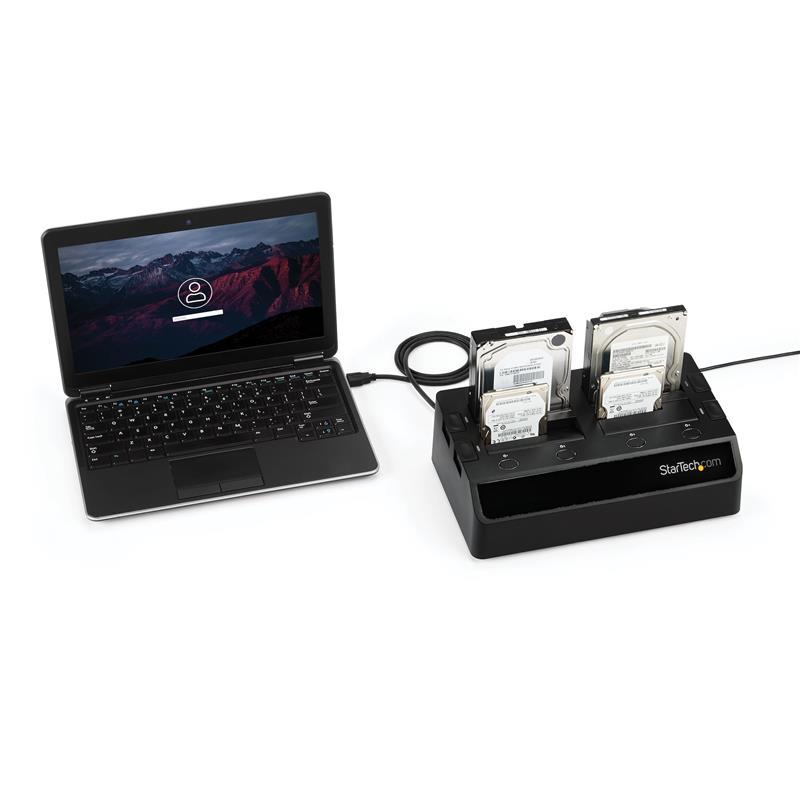 StarTech.com USB 3.0 naar SATA 6 Gbps hard drive docking station met 4 bays, UASP & dubbele ventilatoren 2,5/3,5 inch SSD / HDD dock