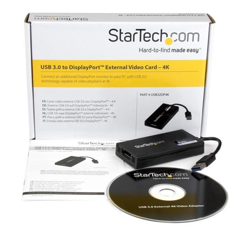 StarTech.com USB 3.0 naar 4K DisplayPort externe Multi-Monitor grafische videoadapter DisplayLink gecertificeerd Ultra HD 4K