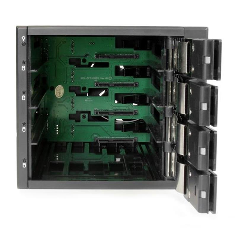 StarTech.com 4-bay aluminium trayless hot-swappable mobile rack backplane voor 3,5 inch SAS II/SATA III 6 Gbps HDD