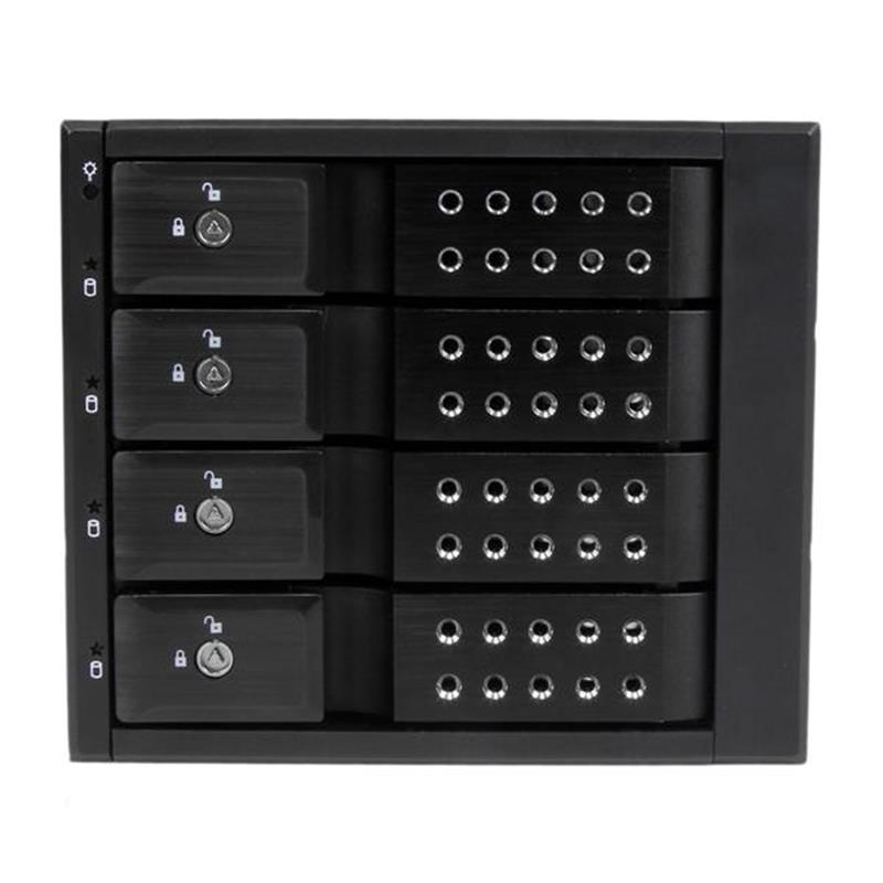 StarTech.com 4-bay aluminium trayless hot-swappable mobile rack backplane voor 3,5 inch SAS II/SATA III 6 Gbps HDD