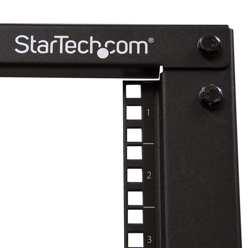 StarTech.com 12U open-frame serverrack met 4 stijlen met verstelbare diepte incl. zwenkwielen/stelpoten en kabelhaken