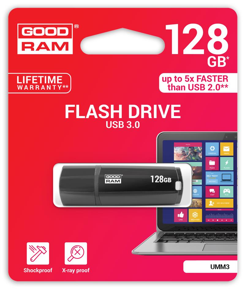Goodram UMM3 USB flash drive 128 GB USB Type-A 3.2 Gen 1 (3.1 Gen 1) Zwart