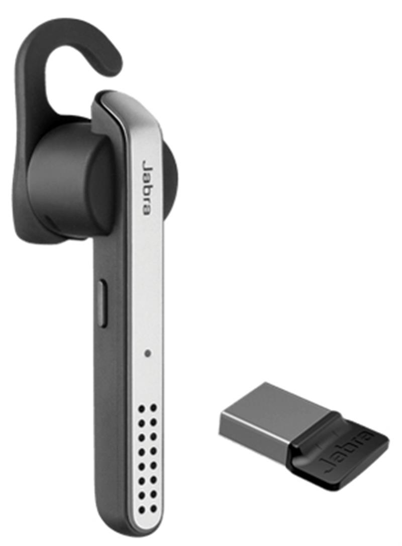 Jabra Stealth UC (MS) Headset Draadloos In-ear, oorhaak Oproepen/muziek Micro-USB Bluetooth Zwart, Grijs