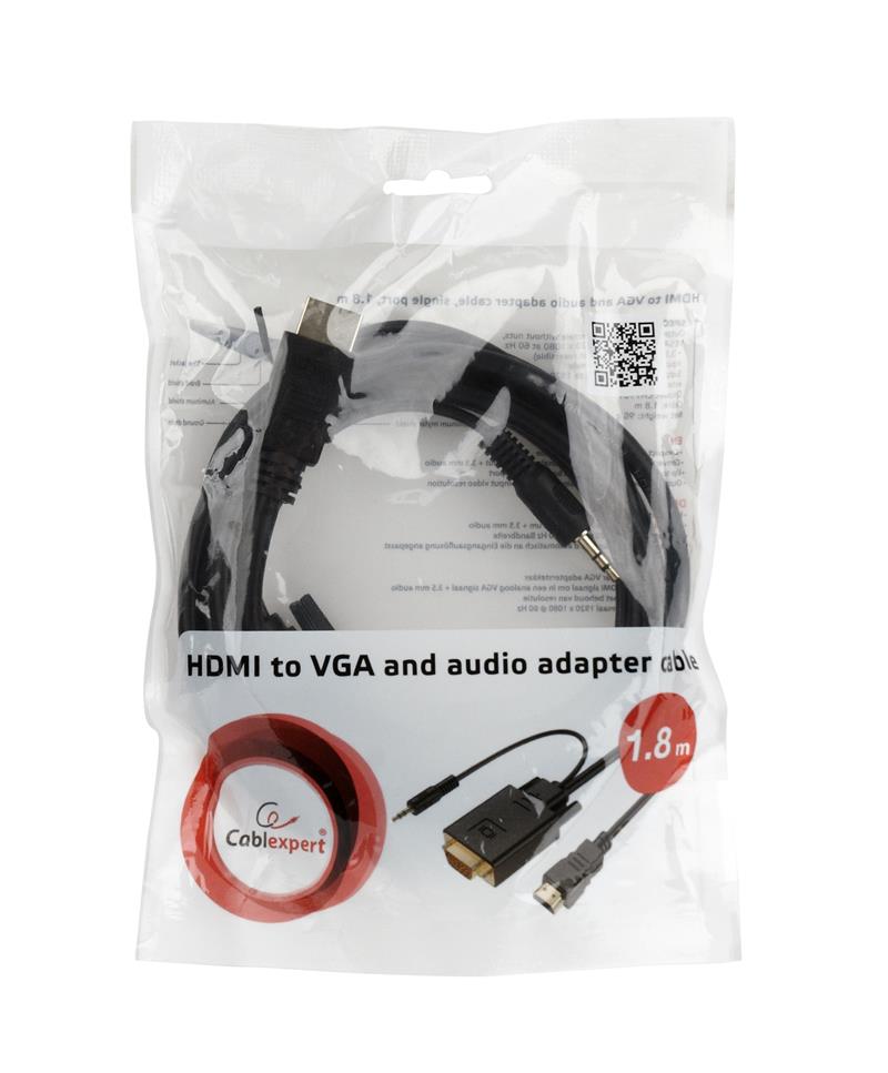 Gembird HDMI naar VGA kabel met audio 3 meter *VGAF *3 5MMM *HDMIM