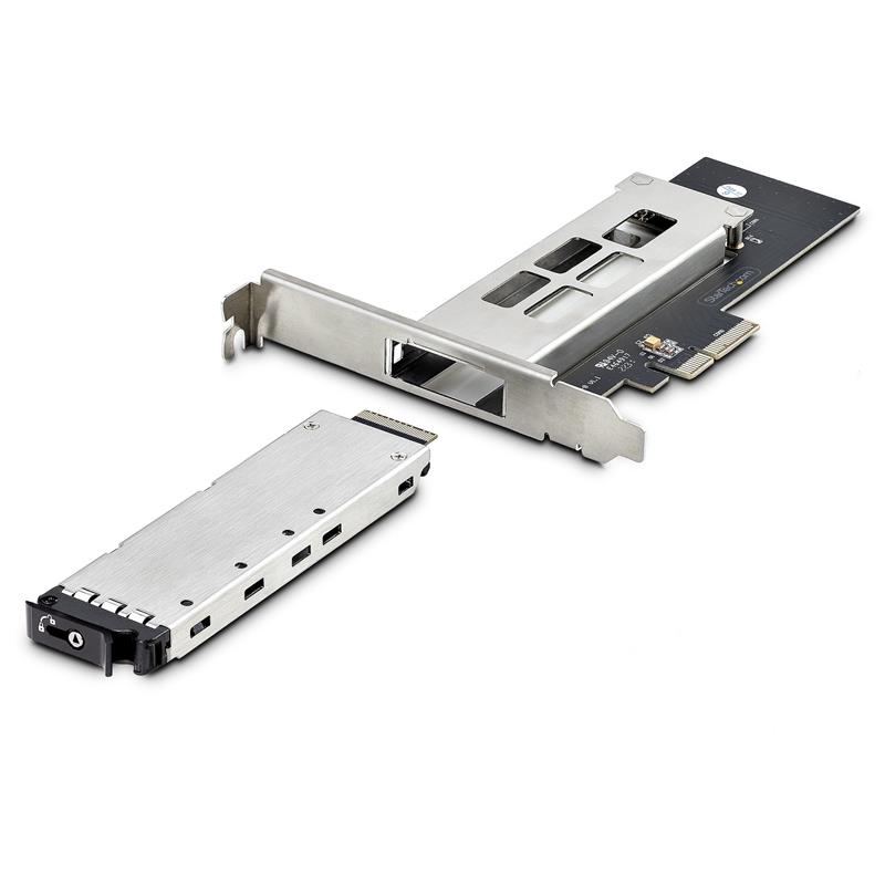 StarTech.com M.2 NVMe SSD naar PCIe x4 Hot-Swap Drive Bay met Verwisselbare Tray voor PCI Express Expansion Slot, Installatie zonder Gereedschap, PCIe