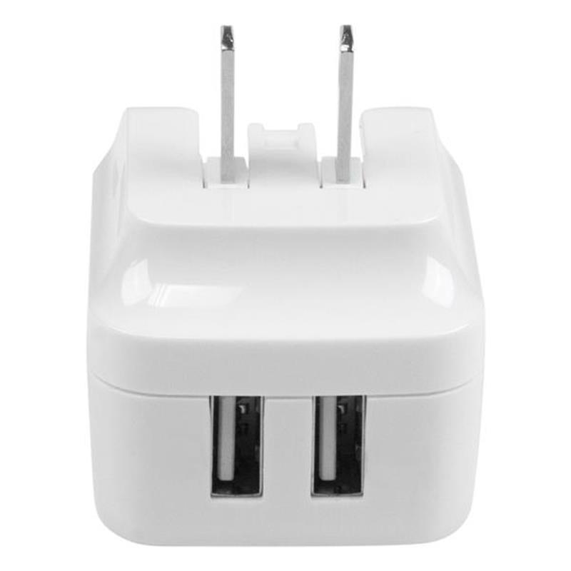 StarTech.com 2-poorts USB-lader hoog vermogen (17 W / 3,4 A) reislader (internationaal) wit