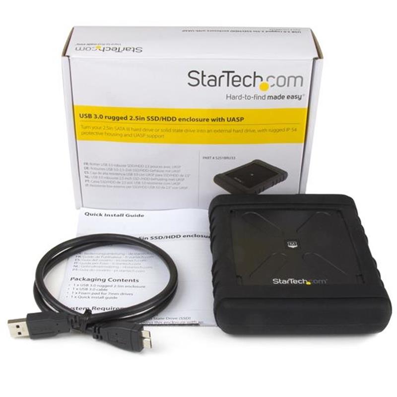 StarTech.com Robuuste harde-schijfbehuizing USB 3.0 naar 2,5 inch SATA 6 Gbps HDD of SDD UAS