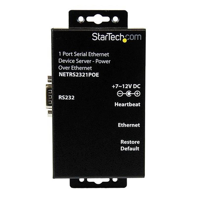 StarTech.com 1-poort RS232 Seriële Ethernet Device Server PoE Power Over Ethernet