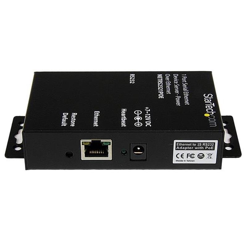 StarTech.com 1-poort RS232 Seriële Ethernet Device Server PoE Power Over Ethernet