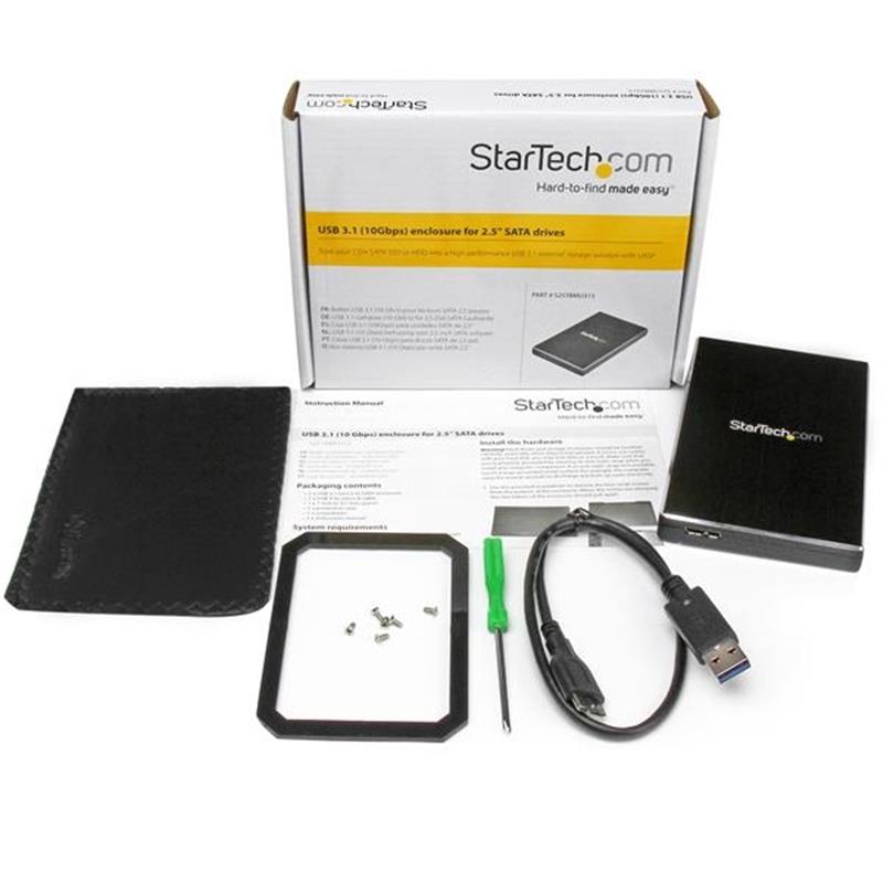 StarTech.com USB 3.1 Gen 2 (10 Gbps) behuizing voor 2,5 inch SATA-schijven