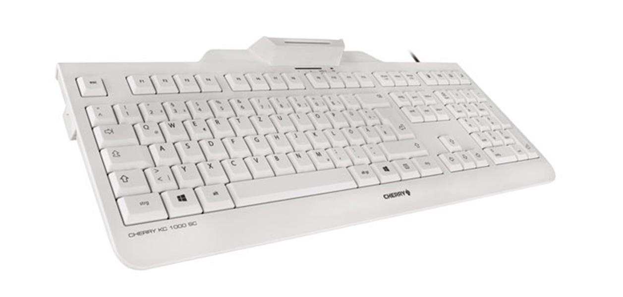 CHERRY KC 1000 SC toetsenbord USB AZERTY Belgisch Wit