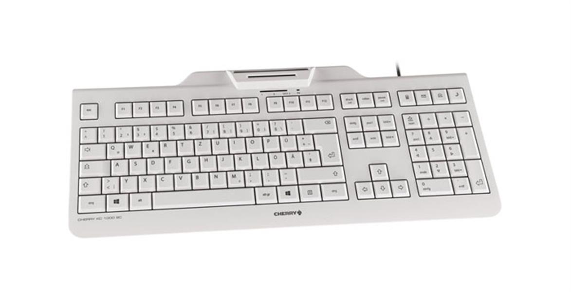 CHERRY KC 1000 SC toetsenbord USB AZERTY Belgisch Wit