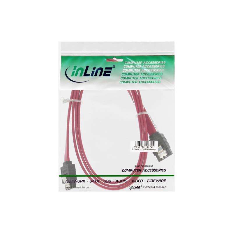 InLine SATA 6Gb s kabel met vergrendeling 1m