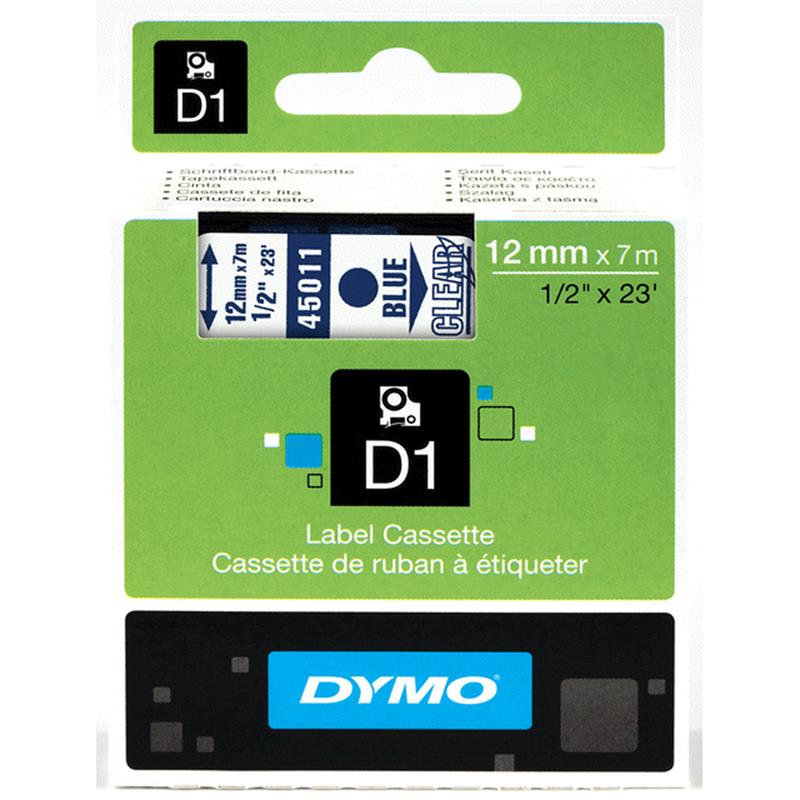 DYMO S0720510 labelprinter-tape Blauw op transparant