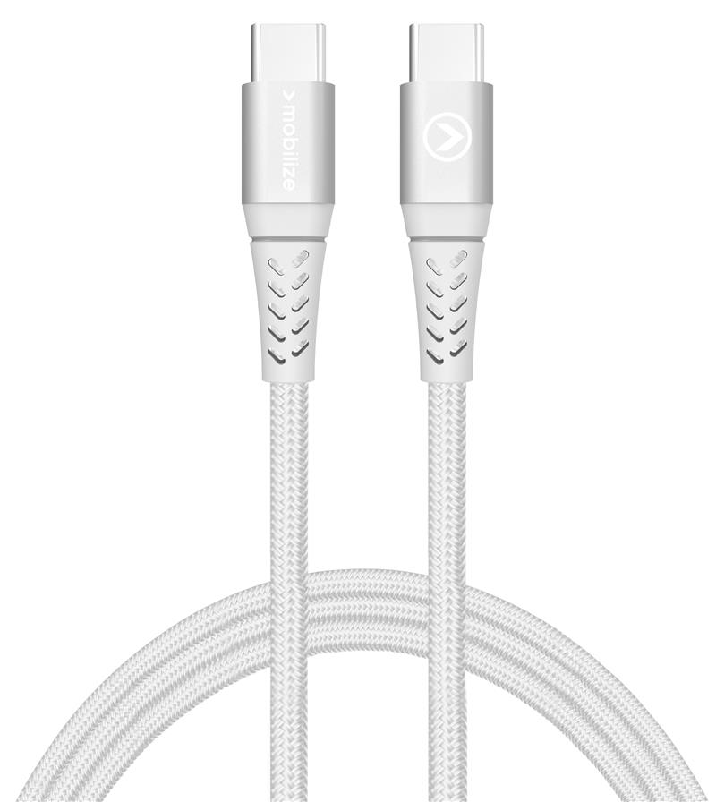 Mobilize Strong Nylon Cable USB-C to USB-C 1m 100W White