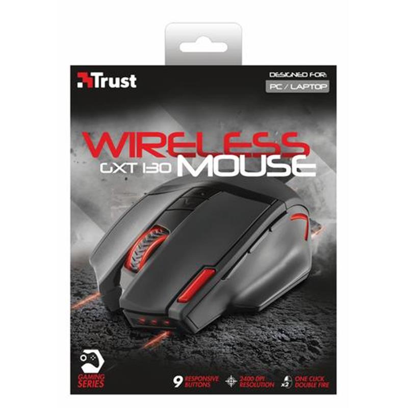 Trust GXT 130 Ranoo - Draadloze Gaming Muis - Zwart