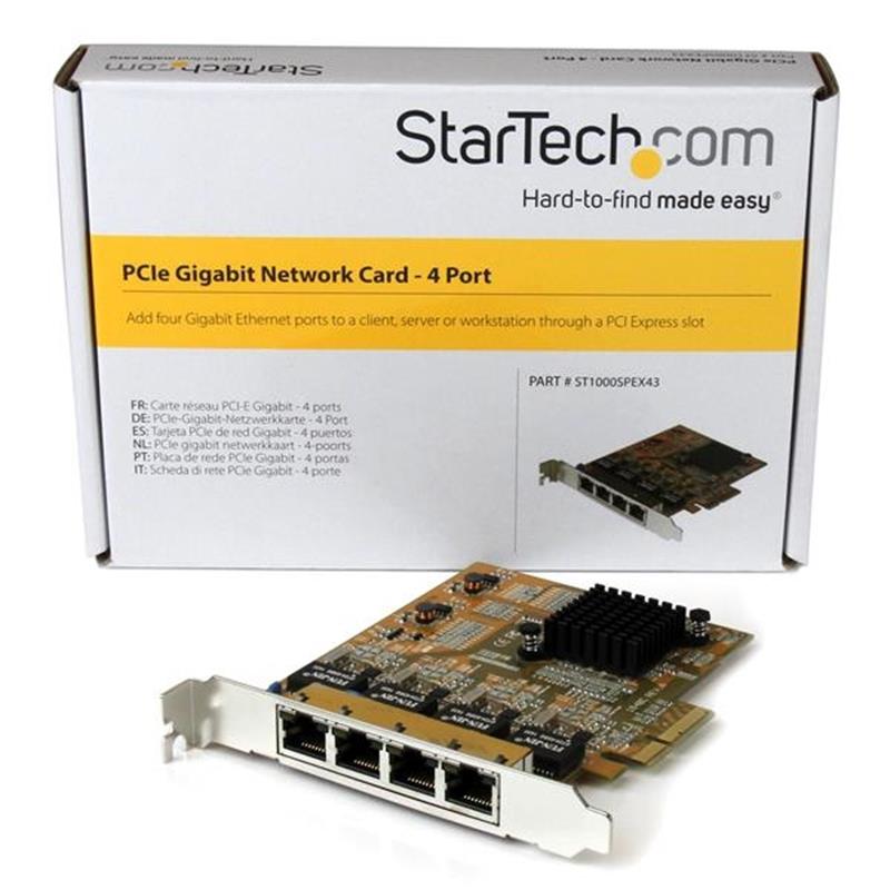 StarTech.com 4-Poort PCI Express gigabit netwerk adapter kaart Quad Port PCIe Gigabit NIC