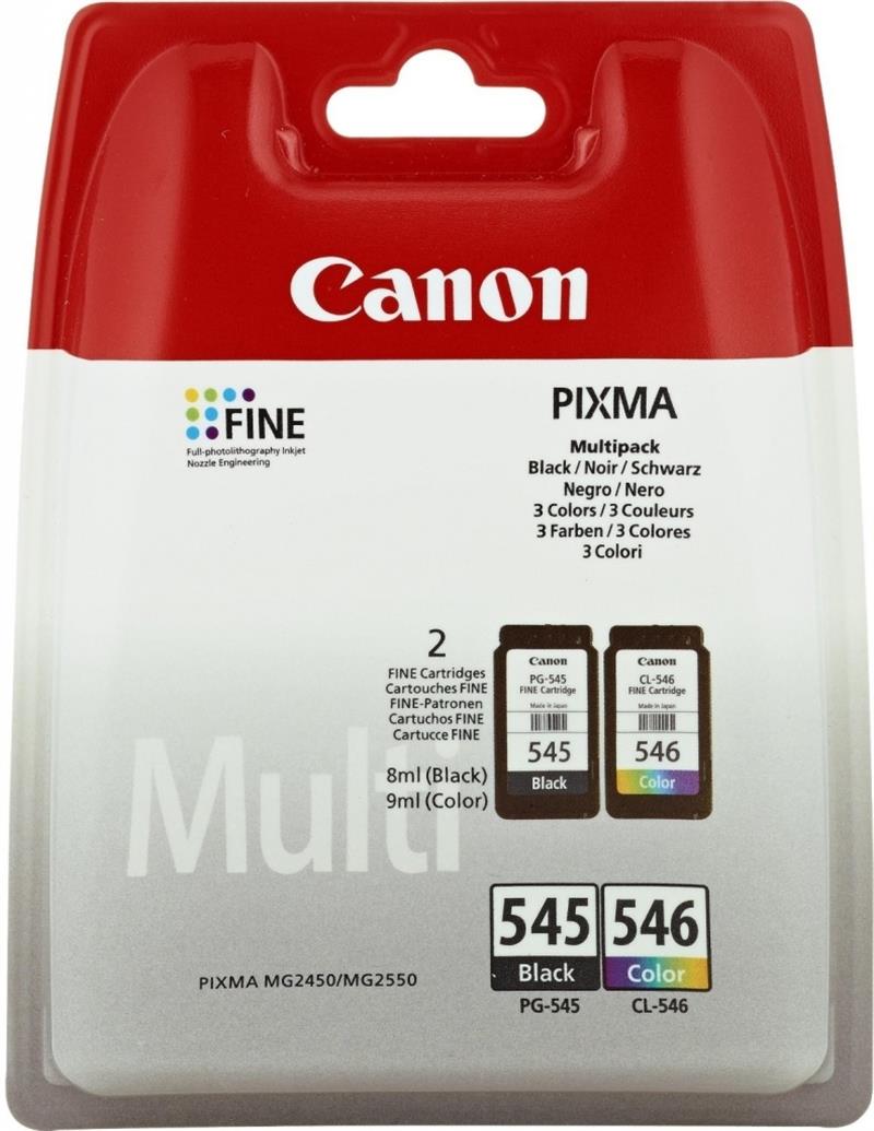 Canon PG-545XL/CL546XL Origineel Zwart, Cyaan, Geel, Magenta Multipack 2 stuk(s)