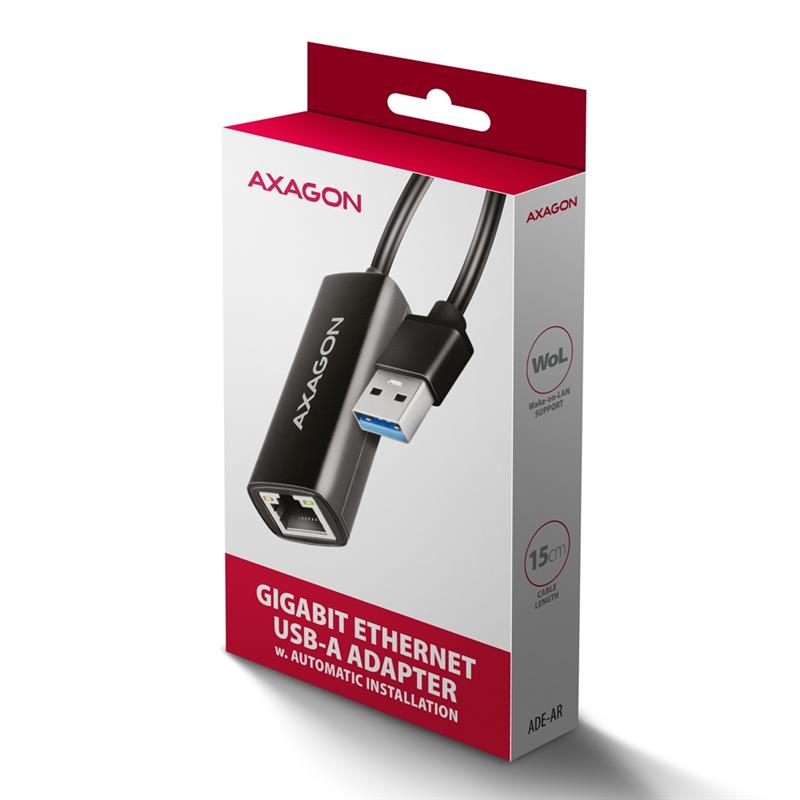 Axagon ADE-AR USB-A 3.2 Gen 1 - Gigabit Ethernet 10/100/1000 Adapter - Adapter - Digital/Daten 1000 Mbit/s