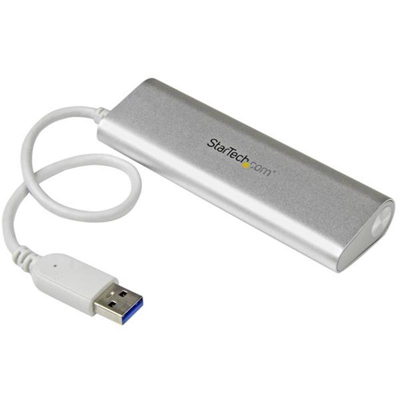 StarTech.com 4 Poorts draagbare compacte USB 3.0 hub met geïntegreerde kabel aluminium