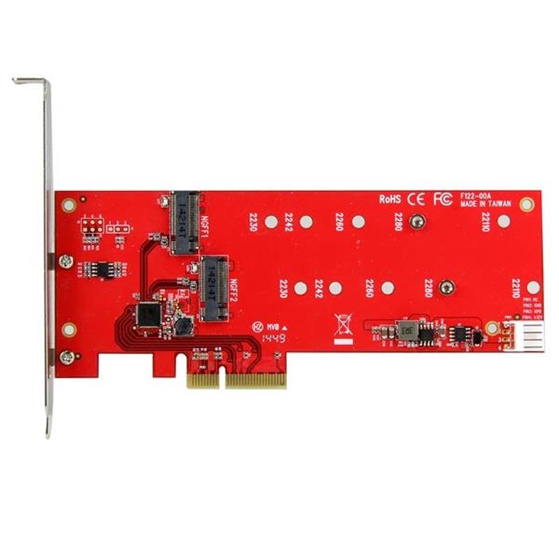 StarTech.com 2x M.2 SSD controller kaart PCI Express kaart