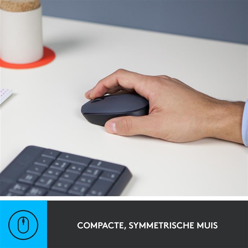 Logitech MK235 toetsenbord Inclusief muis USB QWERTZ Duits Grijs