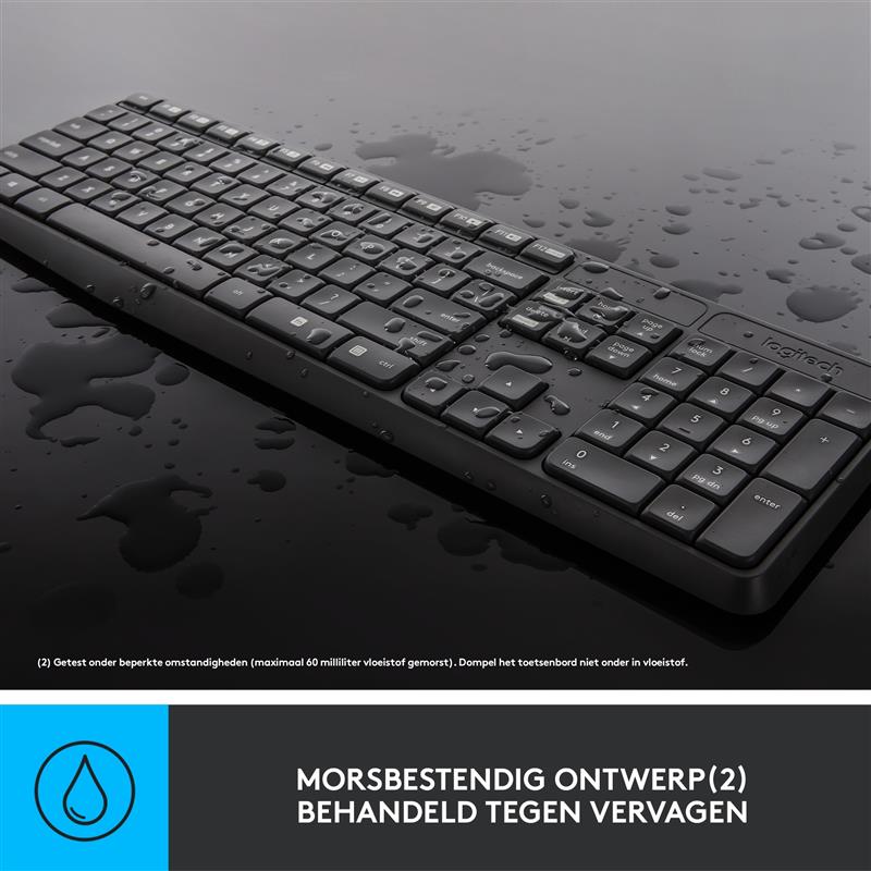 Logitech MK235 toetsenbord Inclusief muis USB QWERTZ Duits Grijs