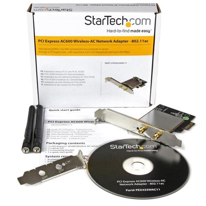 StarTech.com AC600 Wireless-AC netwerkadapter 802.11ac, PCI Express