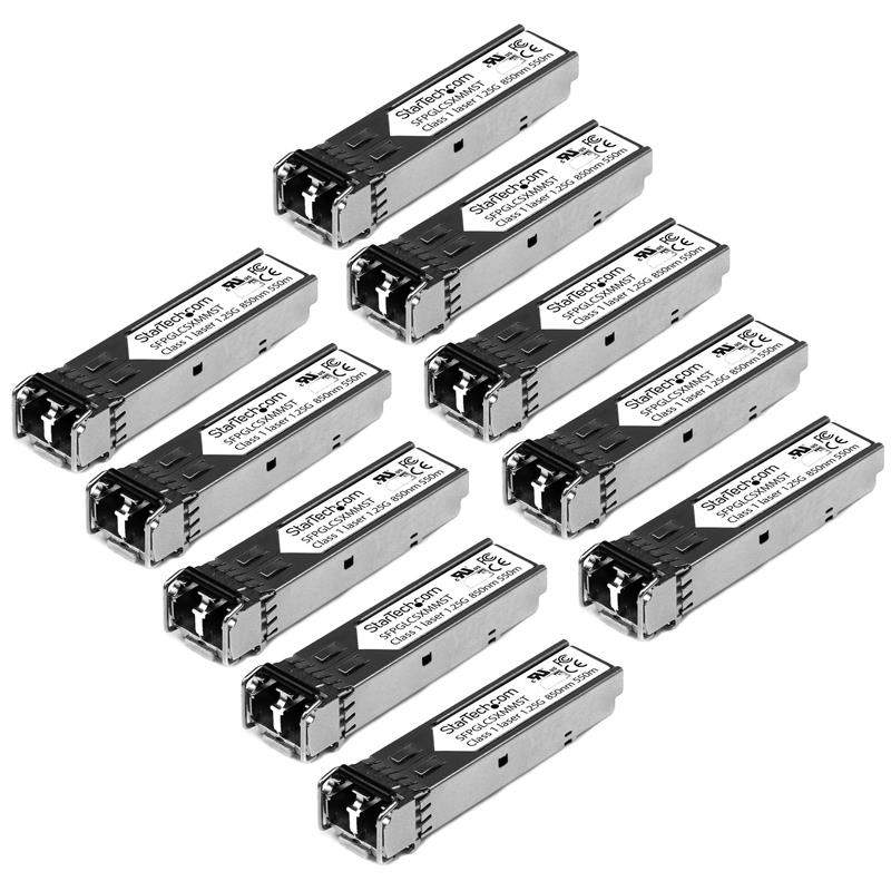 StarTech.com Gigabit Fiber SFP Transceiver Module Cisco GLC-SX-MM Compatibel MM LC 550m 10 stuks