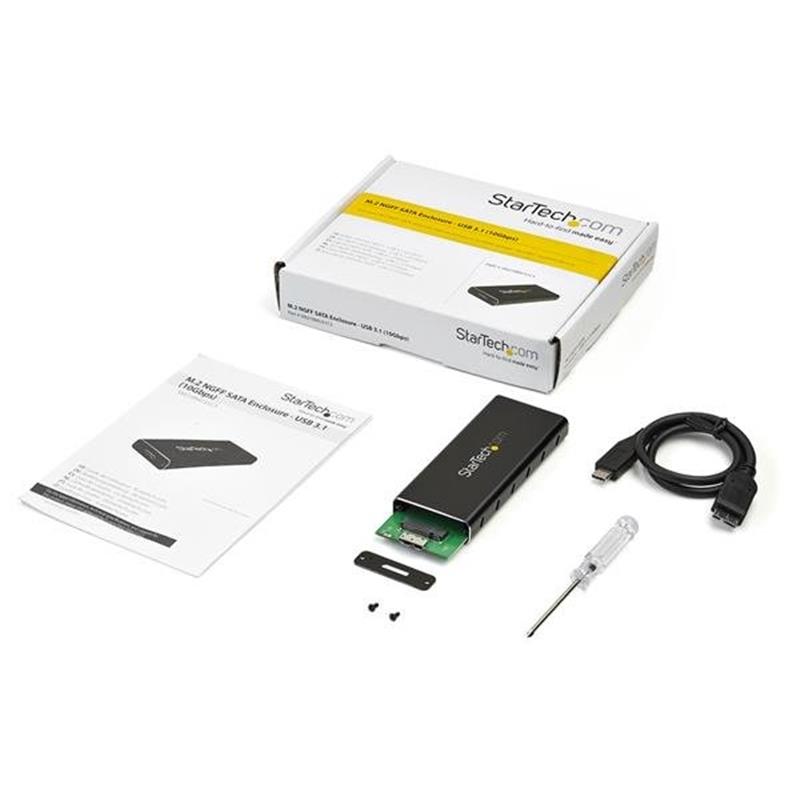 StarTech.com M.2 naar SATA SSD behuizing USB 3.1 (10Gbps) met USB-C kabel externe behuizing