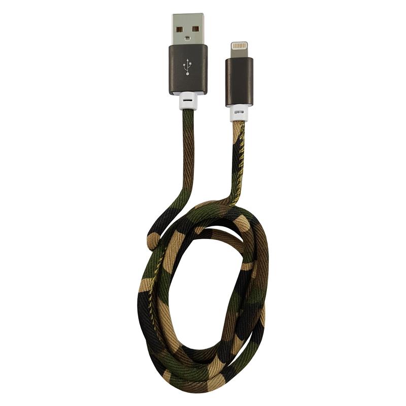 LC-Power LC-C-USB-Lightning-1M-5 MFI USB A to Lightning cable camouflage green 1m